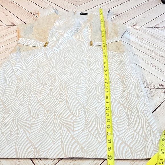 Dana Buchman 12 Sheath Dress Textured Leaves Gold - Picture 11 of 11